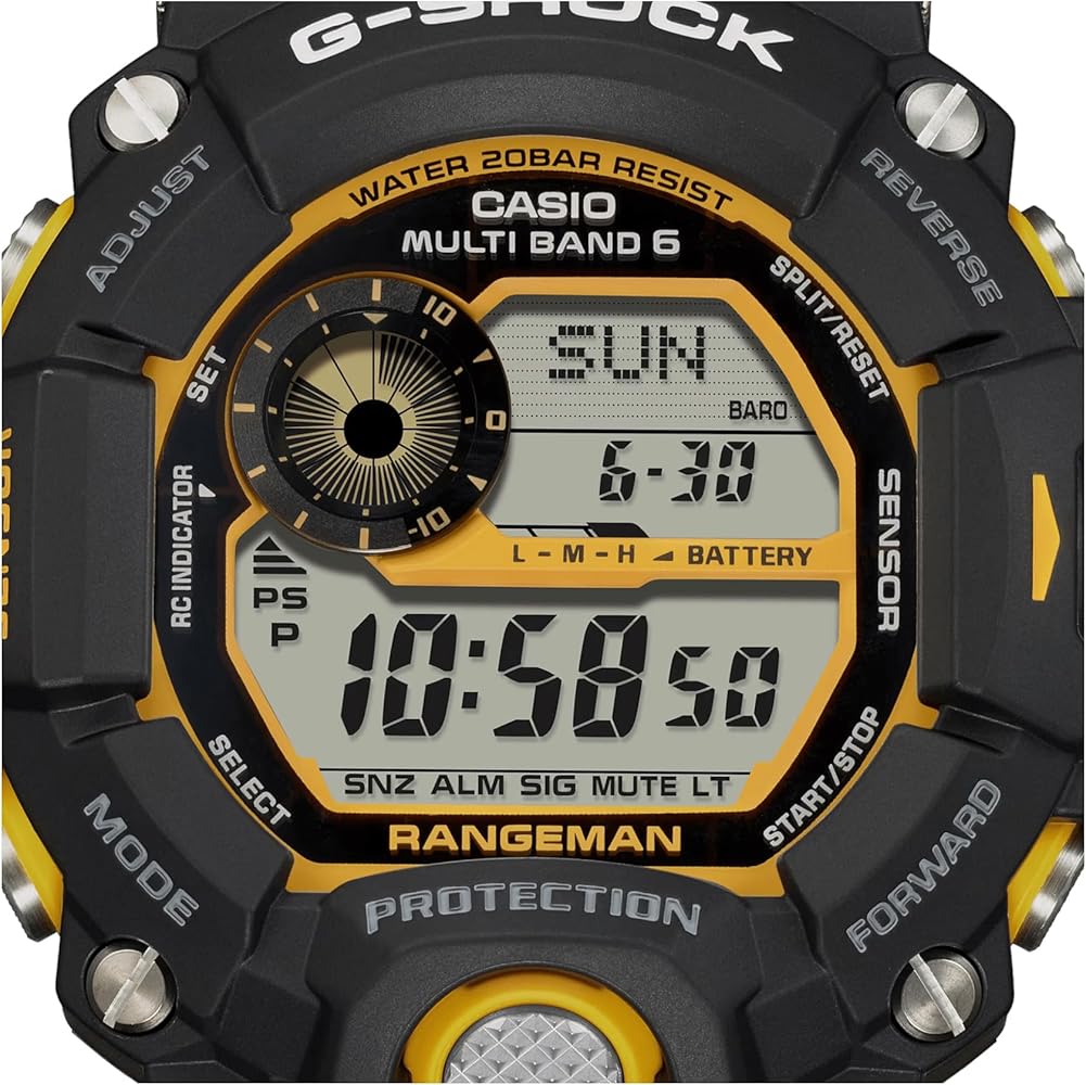 Amazon.com: G-Shock GW9400Y-1 Rangeman Atomic Solar Yellow Black